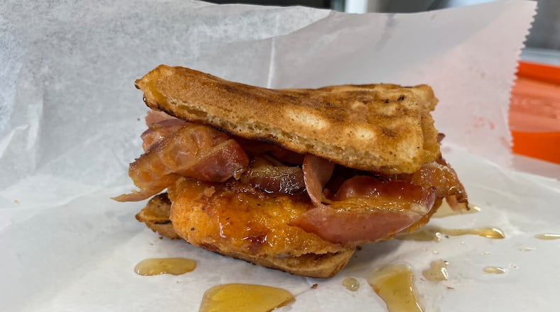 Godown’s Fixins features 10 savory waffle bun sandwiches and deep fried mashed potatoes (CONTRIBUTED PHOTO).