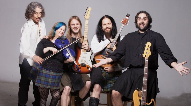 California-based Celtic rockers Tempest, (left to right) Adolfo Lazo, Kathy Buys, Kevin Florian, Lief Sorbye and Mirco Melone, performs at Yellow Cab Tavern in Dayton on Friday, March 29. CONTRIBUTED