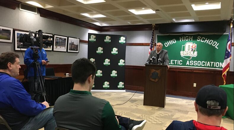 OHSAA's Jerry Snodgrass on Thursday in Columbus.