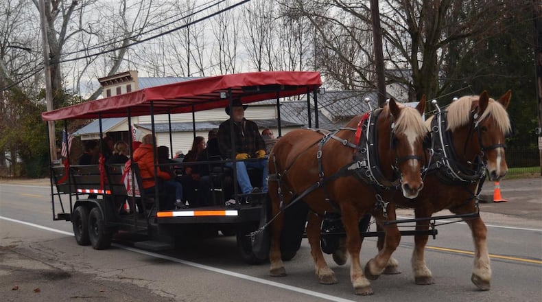 A horse-drawn carriage travels through Shandon as part of the village’s annual Christmas in the Country event in 2016. This year’s event is Nov. 29. CONTRIBUTED