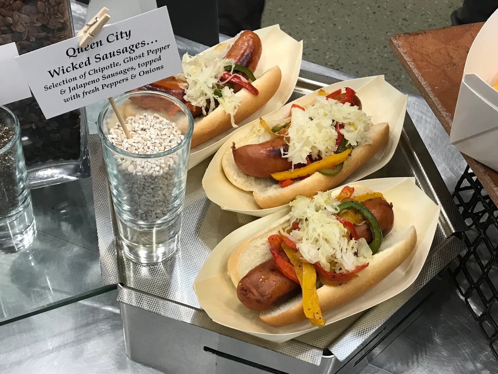 Queen City Wicked Sausages at Great American Ball Park: Another spicy product of Cincinnati’s German heritage. Once you choose between a chipotle, ghost pepper, or jalapeno sausage, it comes topped with peppers and onions. CONTRIBUTED