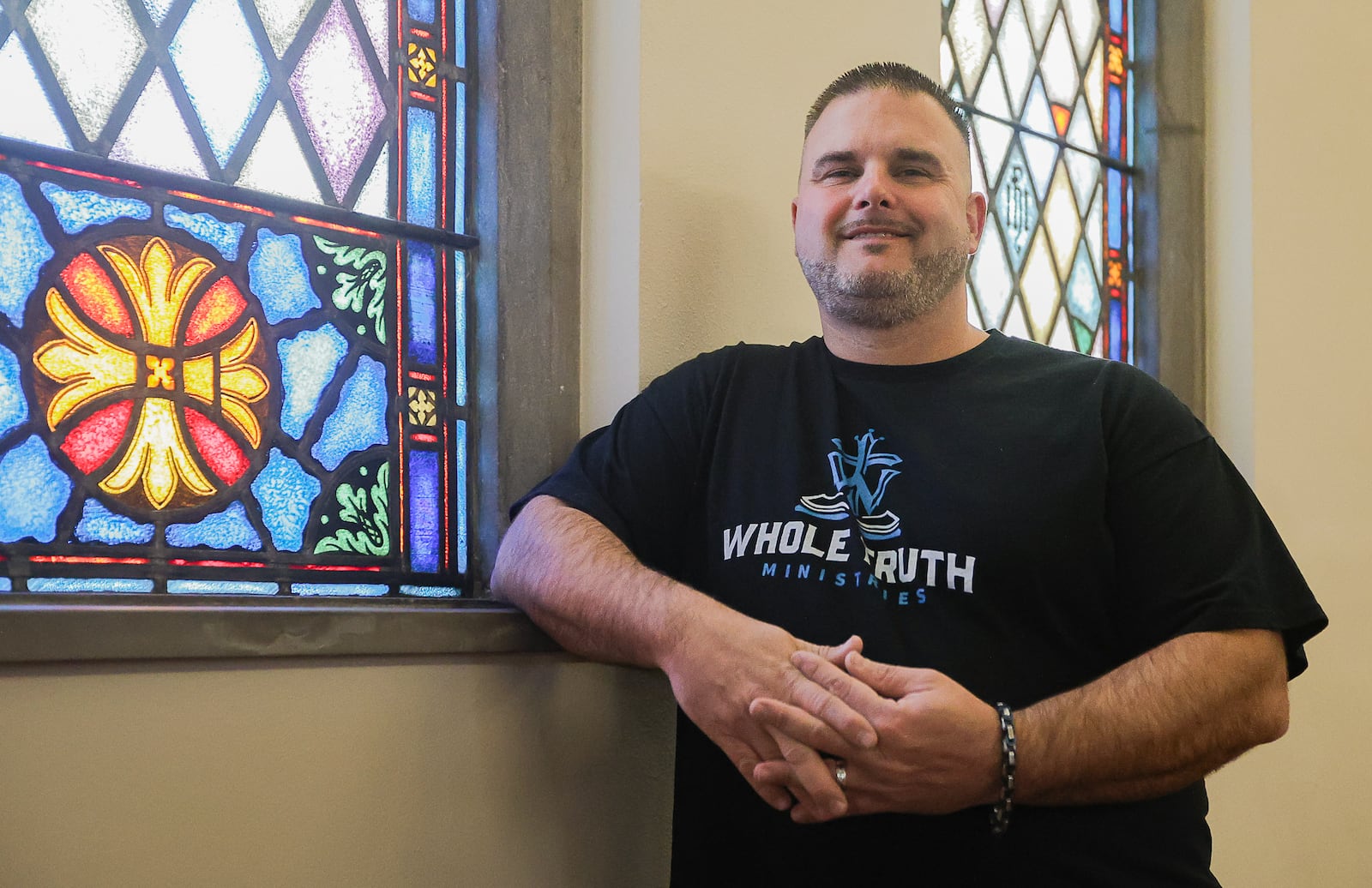 Dayton Daily News Community Gem Kyle Shaw is the founder and executive director of Whole Truth Ministries, where he serves men in recovery. BRYANT BILLING / STAFF