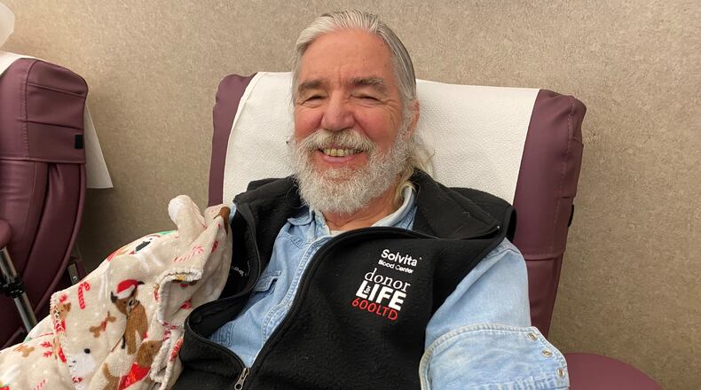 Solvita is in need of summer blood donors. Blood donor Michael Gale.