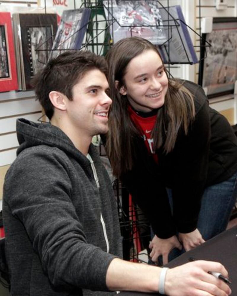 OSU's Dane Sanzenbacher signs autographs