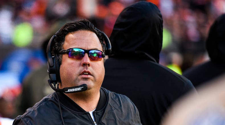 Cincinnati Bengals defensive coordinator Puul Guenther stands on the sideline during their 16-12 loss to the Buffalo Bills Sunday, Nov. 20 2016 at Paul Brown Stadium in Cincinnati. NICK GRAHAM/STAFF