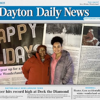 The Dayton Daily News "Front Page News" photobooth is one of the attractions at the event happening now through Jan. 3 at the Dayton Dragons Day Air Ballpark. Photos provided by Dayton Dragons Professional Baseball Team.