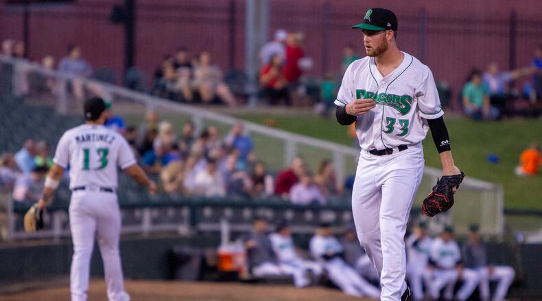 New Dragons pitcher Thomas Farr started Wednesday night against Fort Wayne and allowed one run in three innings and struck out four in his third professional start. Jeff Gilbert/CONTRIBUTED
