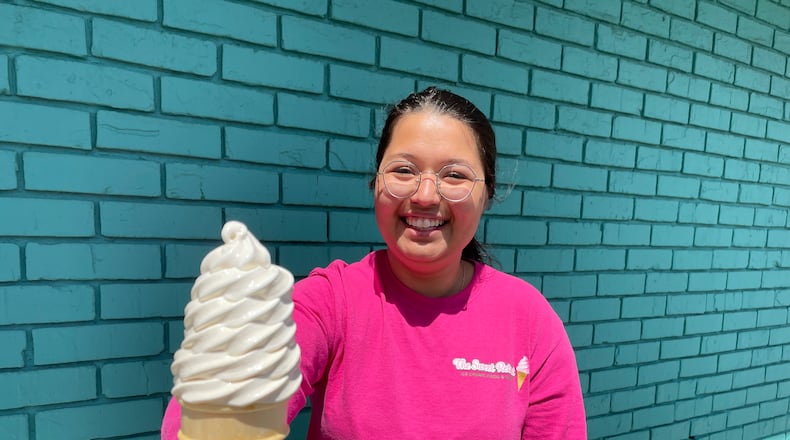 The Sweet Retreat is a seasonal ice cream shop located at 2613 Smithville Road in Dayton. Pictured is manager Isabel Dilger. NATALIE JONES/STAFF