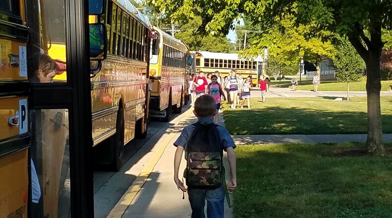 Students at Valley View Intermediate and Primary Schools beginning their day.