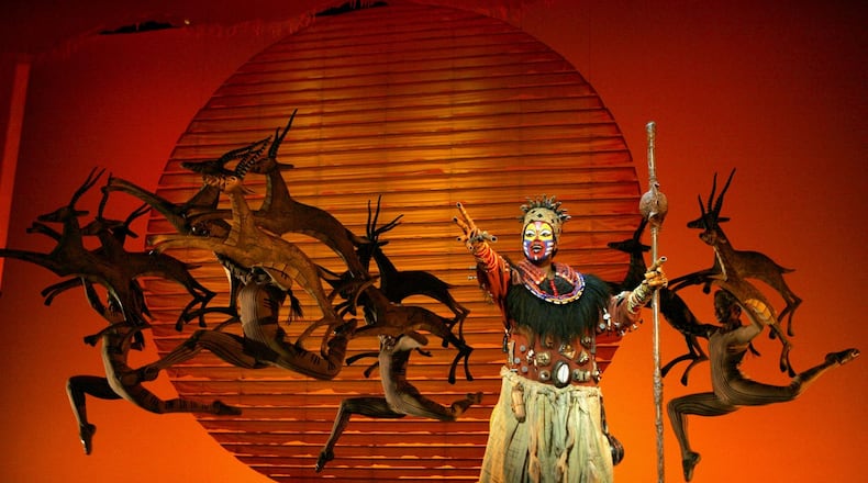 Gugwana Dlamini as Rafiki in Disney's "The Lion King." The production returns to Dayton May 1-12, 2024 at the Schuster Center courtesy of Dayton Live. PHOTO BY JOAN MARCUS