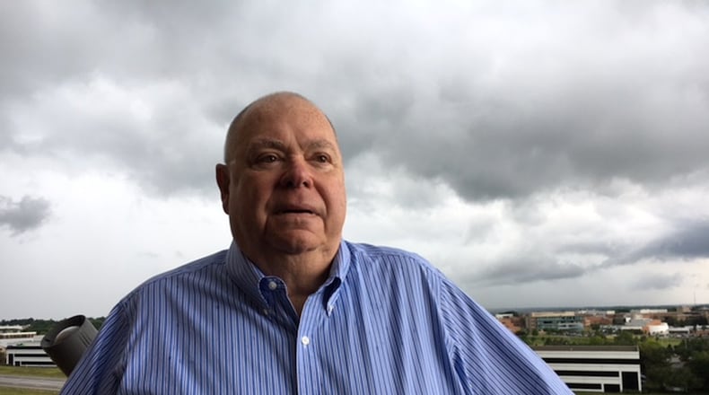 Pictured in 2017, Bob Mills, chairman of Mills Development and Synergy Building Systems, in his office on the fifth floor of Pentagon Tower, a building his company built. THOMAS GNAU/STAFF