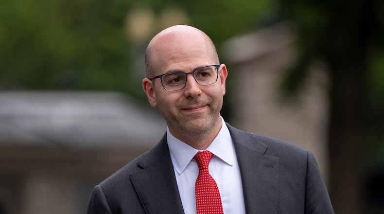 FILE - Stephen Miran, chairman of the Council of Economic Advisors, walks at the White House, June 17, 2025, in Washington. (AP Photo/Alex Brandon, File)