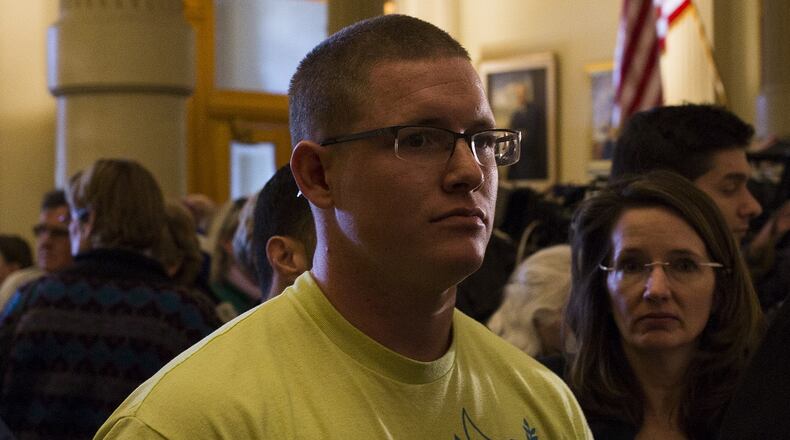 Michael Baca, a Colorado elector who was replaced after refusing to cast his vote for Hillary Clinton, at the State Capitol building in Denver, Dec. 19, 2016. A group of 538 electors are meeting on Monday in every state and in the District of Columbia to determine the next president and vice president of the United States. All nine of Colorado’s electors voted for Hillary Clinton after elector Michael Baca was replaced. (Nick Cote/The New York Times)