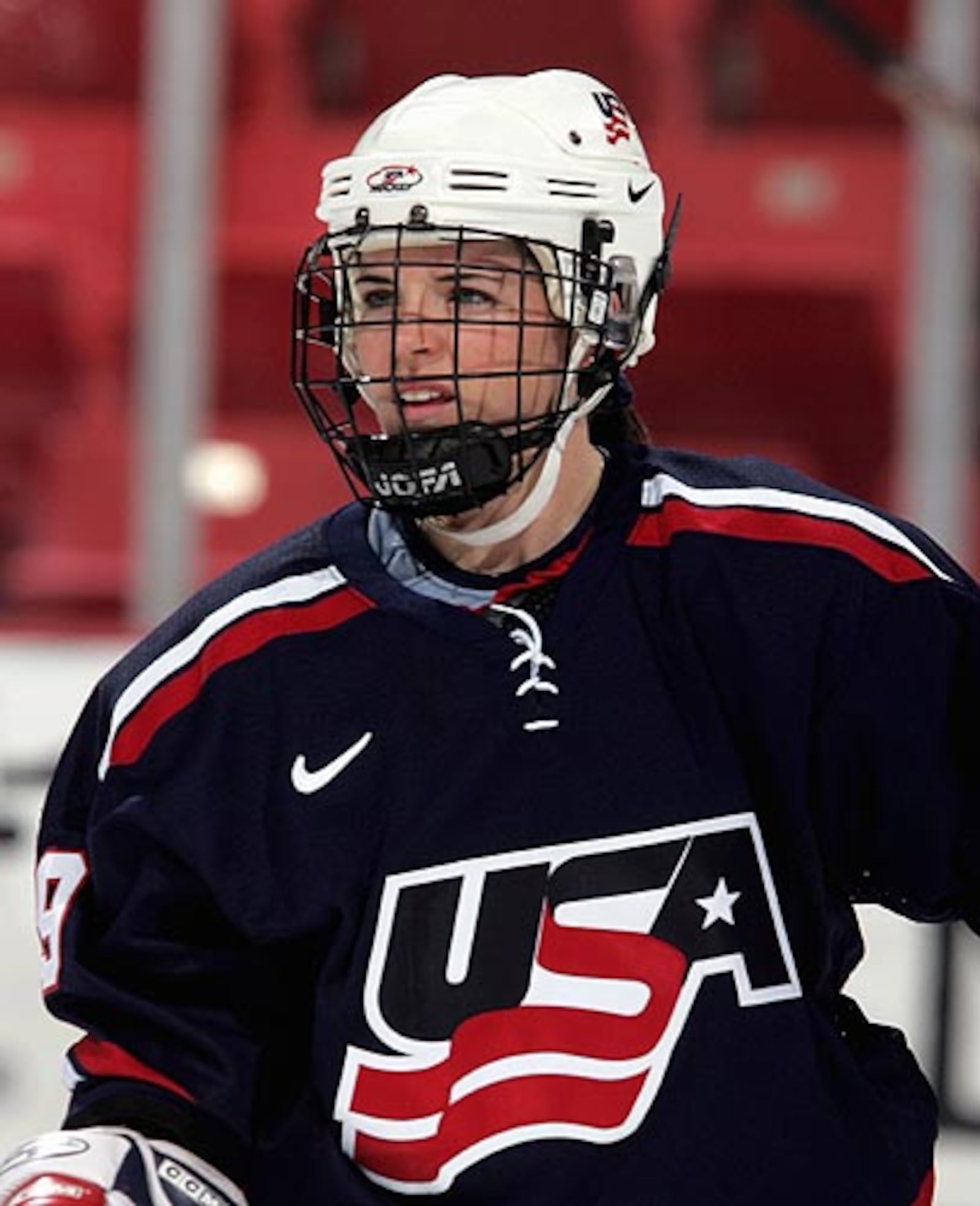 Forward Kristin King skates during practice at the USA Hockey National Women's Festival on August 25, 2005 at the Olympic Center in Lake Placid, New York. (Photo by Jim McIsaac/Getty Images)