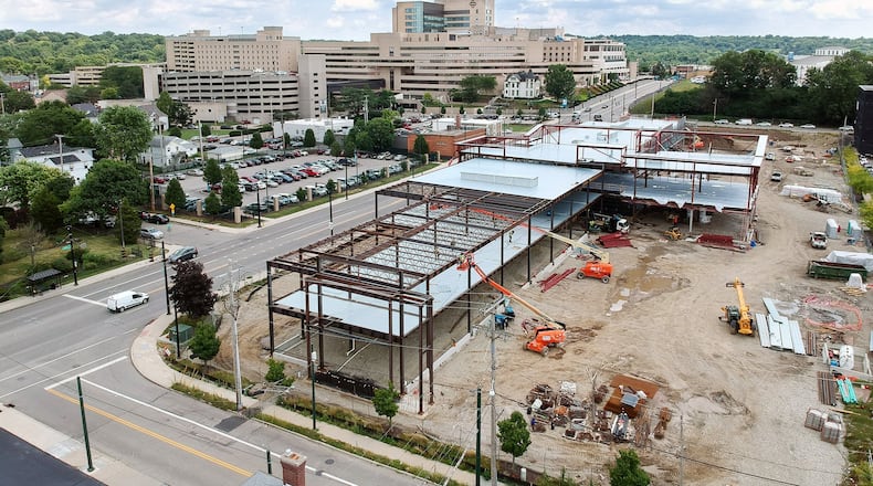 The new Rehabilitation Institute of Ohio is on track to open spring of 2020 at the corner of South Main and Apple streets, by the Miami Valley Hospital campus. Work kicked off in November on the hospital, which is a joint venture by Premier Health and Encompass Health. TY GREENLEES / STAFF
