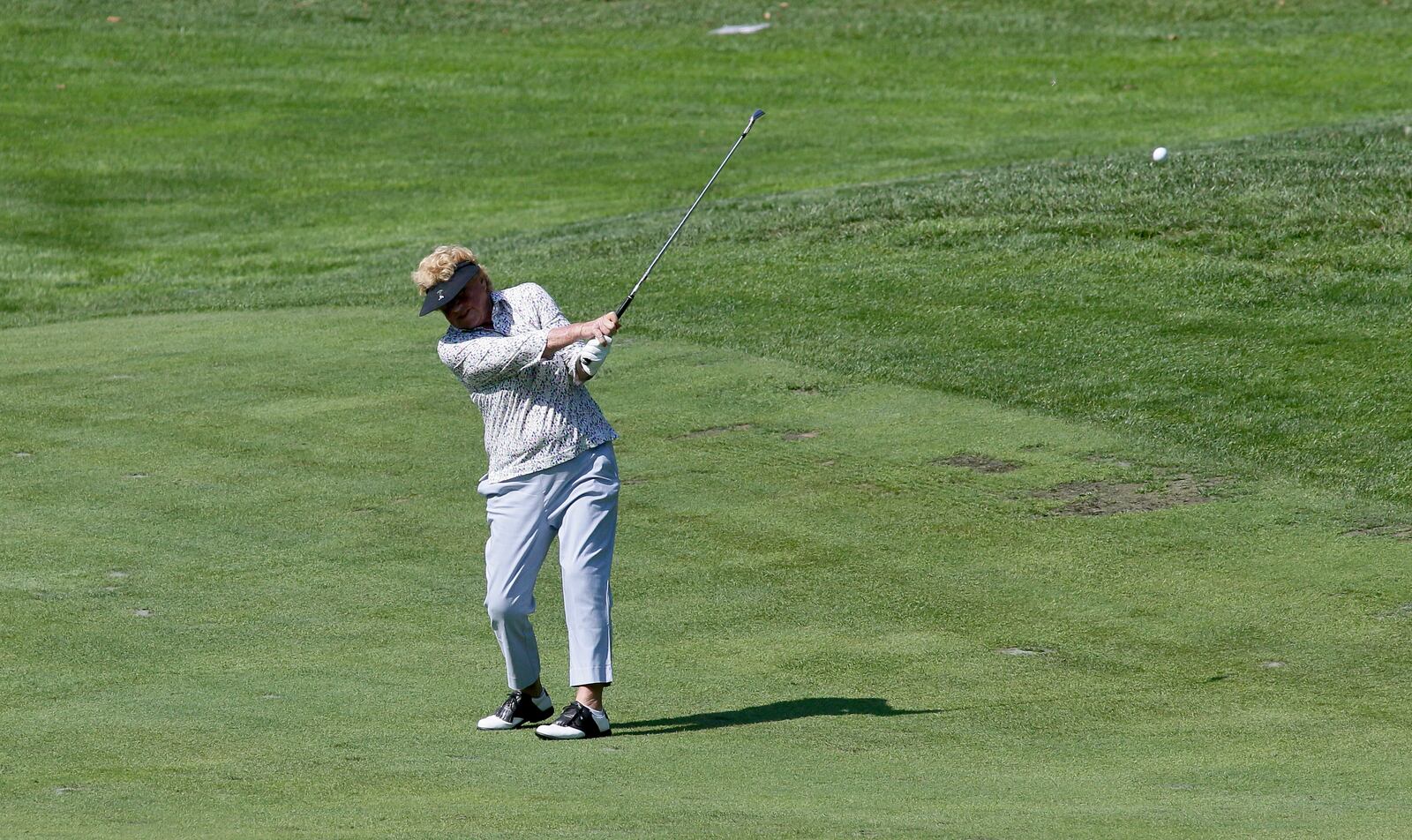JoAnne Carner hits on No. 7 in the first round of the U.S. Senior Women’s Open on Thursday, Aug. 25, 2022, at NCR Country Club in Kettering. David Jablonski/Staff