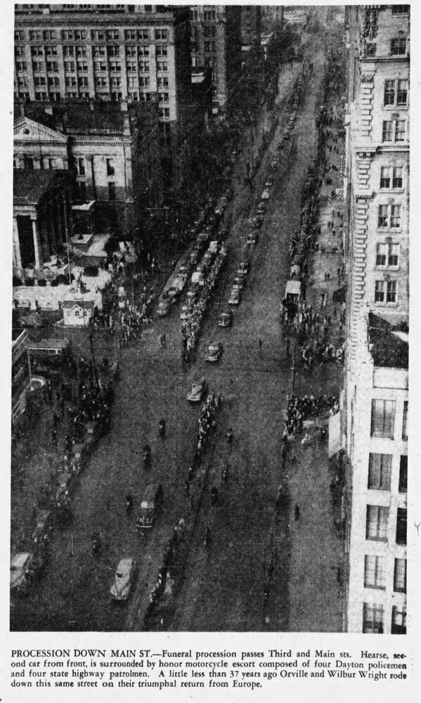 Orville Wright funeral