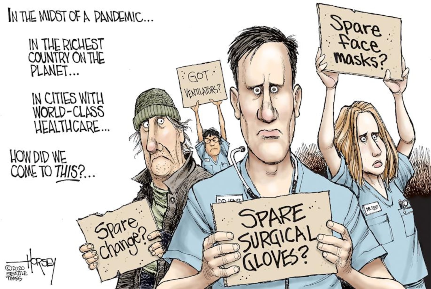 Week in cartoons: Surgical mask shortage, the economy and more