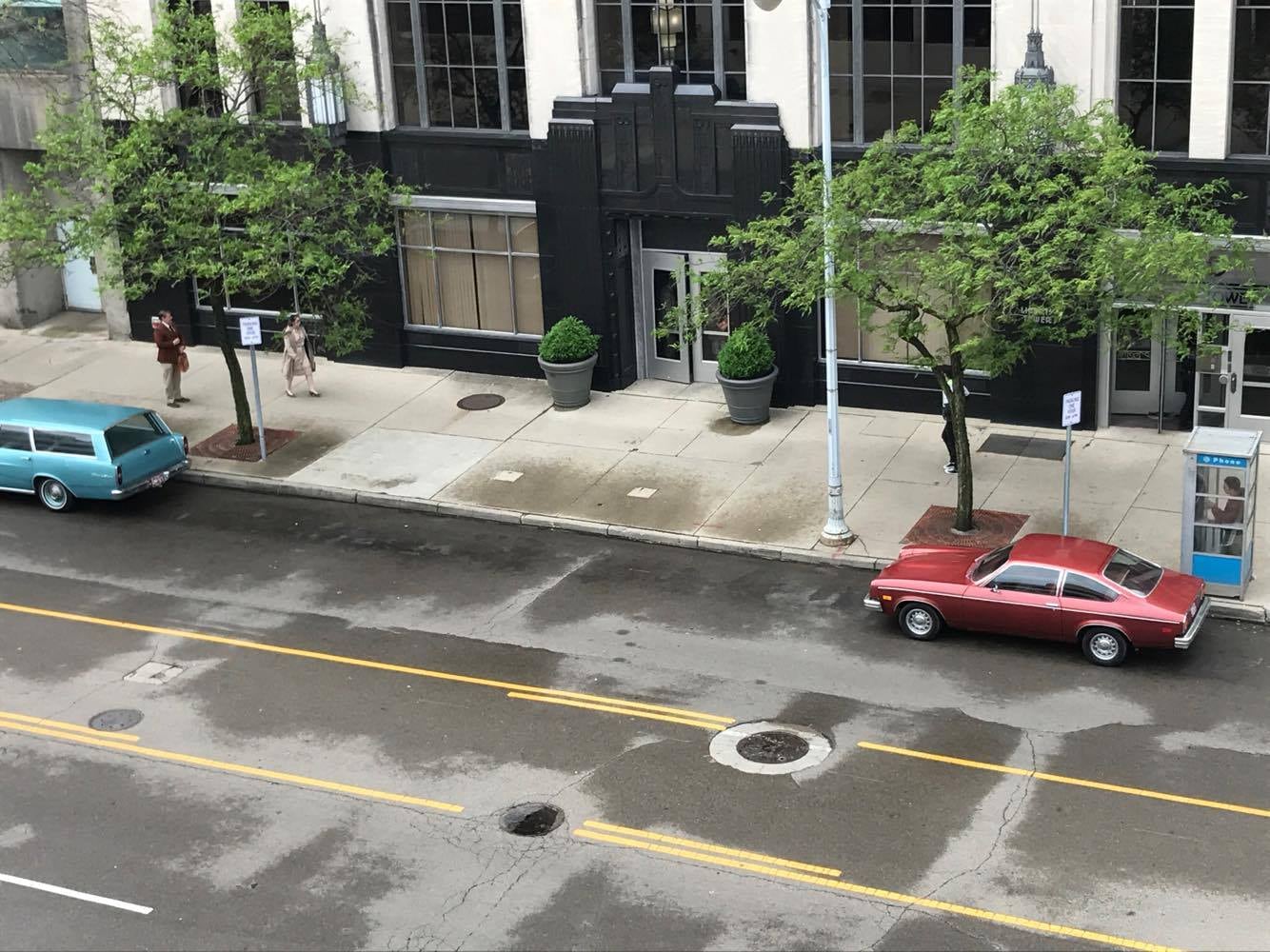 Scenes from the Robert Redford movie filming in downtown Dayton