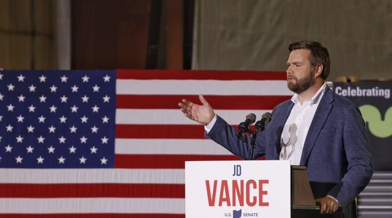 J.D. Vance announced his bid for the U.S. Senate during an event at Middletown Tube in Middletown on Thursday, July 1, 2021. NICK GRAHAM / STAFF