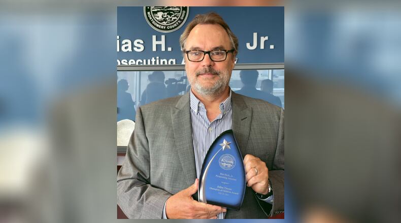 The Montgomery County Prosecutor's Office awarded John Treon of Centerville with the 2021 Champion of Children Award. Photo courtesy the Montgomery County Prosecutor's Office.