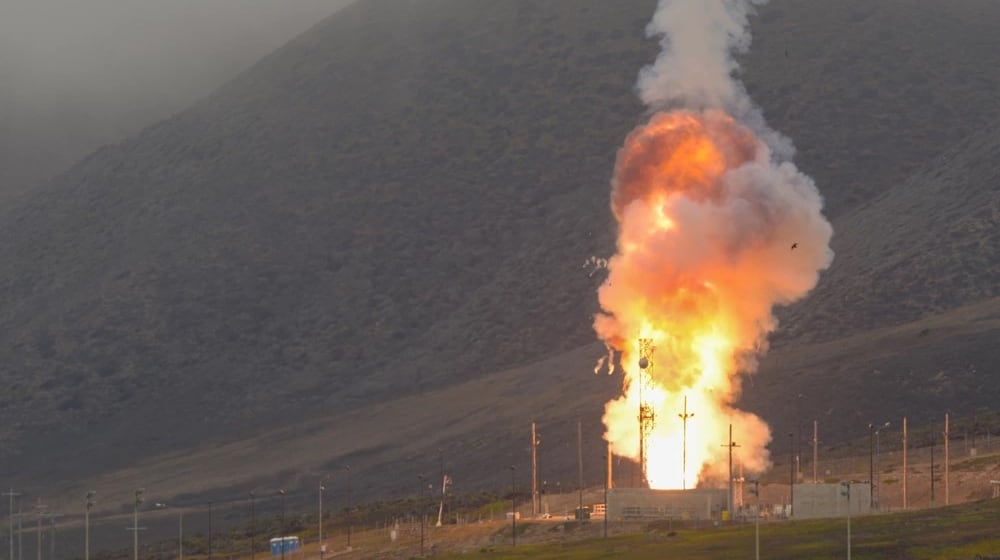A ground-based Interceptor missile was launched from North Vandenberg in 2021 by Space Launch Delta 30 officials, the U.S. Missile Defense Agency, and U.S. Northern Command. (Space Force photo by Airman Kadielle Shaw)
