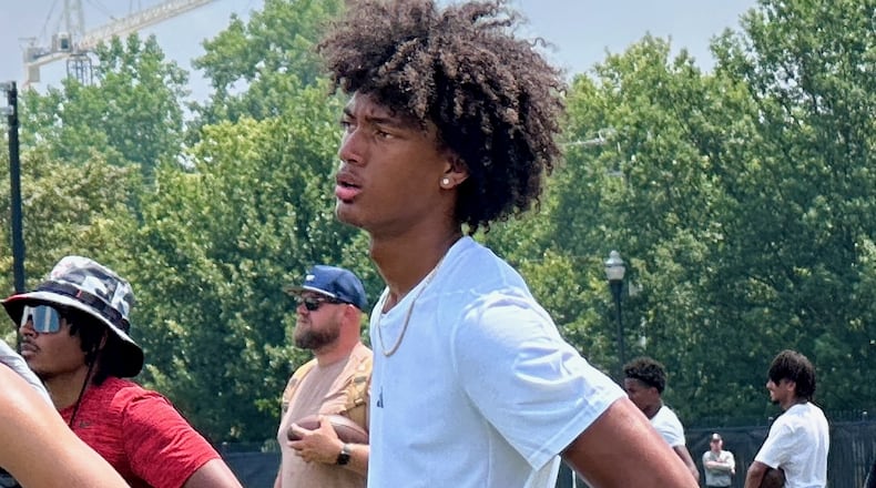 Ohio State verbal commit Chris Henry Jr. at summer recruiting camp in Columbus in 2023. MARCUS HARTMAN