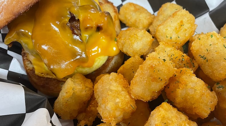 The Ugly Duckling, a collaboration between Blazin’ Dayton and Uncle Boof’s World Famous Pancake Mix, is located at 115 Springfield St. in Dayton. NATALIE JONES/STAFF