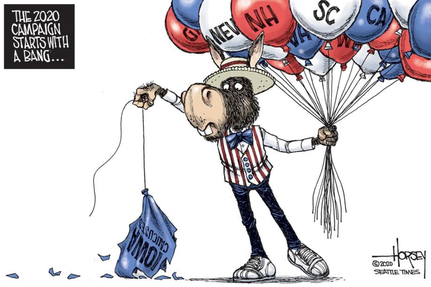 Week in cartoons: Iowa caucus, impeachment acquittal and more