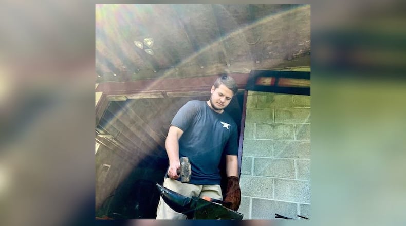 University of Dayton student Lucas Terry is a blacksmith/bladesmith who recently competed on "Forged in Fire" on the History Channel. CONTRIBUTED
