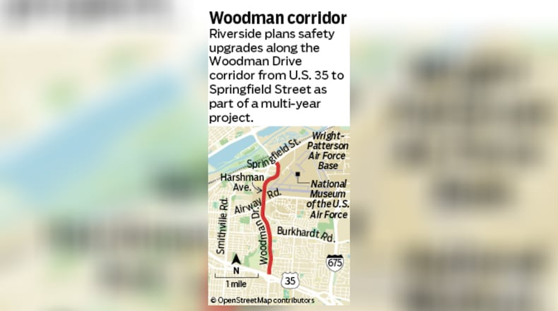 Input is being sought this year on how the estimated three-mile stretch on Woodman Drive/Harshman Avenue from U.S. 35 to Springfield Street – the exit for the National Museum of the U.S. Air Force - can be made safer, Riverside officials said. STAFF