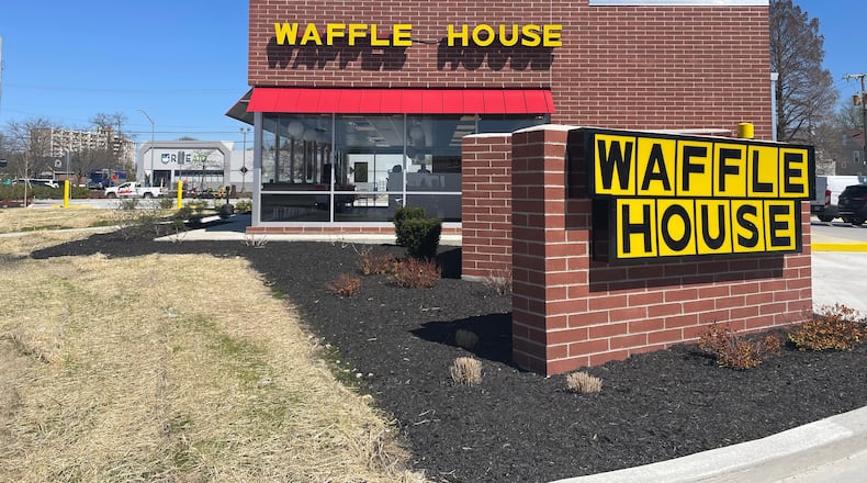 This Waffle House opened in April on the corner of Wilmington Avenue and Patterson Road in Dayton. A new location planned for 9555 Dayton Lebanon Pike in Centerville features a similar design. NATALIE JONES/STAFF