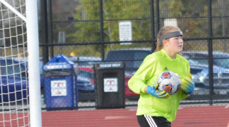 A big contributor to the success of the Talawanda girls soccer team is the play of senior goalkeeper Susie Bennison. She leads the southwest Ohio Conference in saves by a wide margin. CONTRIBUTED/BOB RATTERMAN