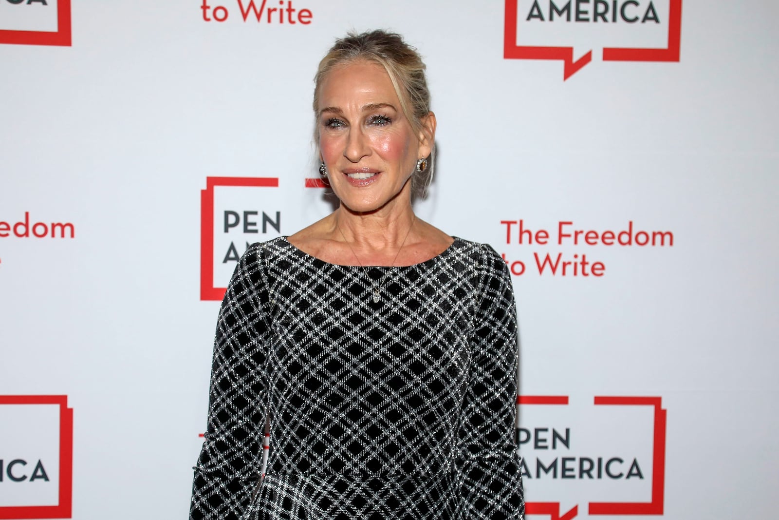 Actor Sarah Jessica Parker attends the PEN America Spring Literary Gala at The American Museum of Natural History on Thursday, May 15, 2025, in New York. (Photo by Andy Kropa/Invision/AP)