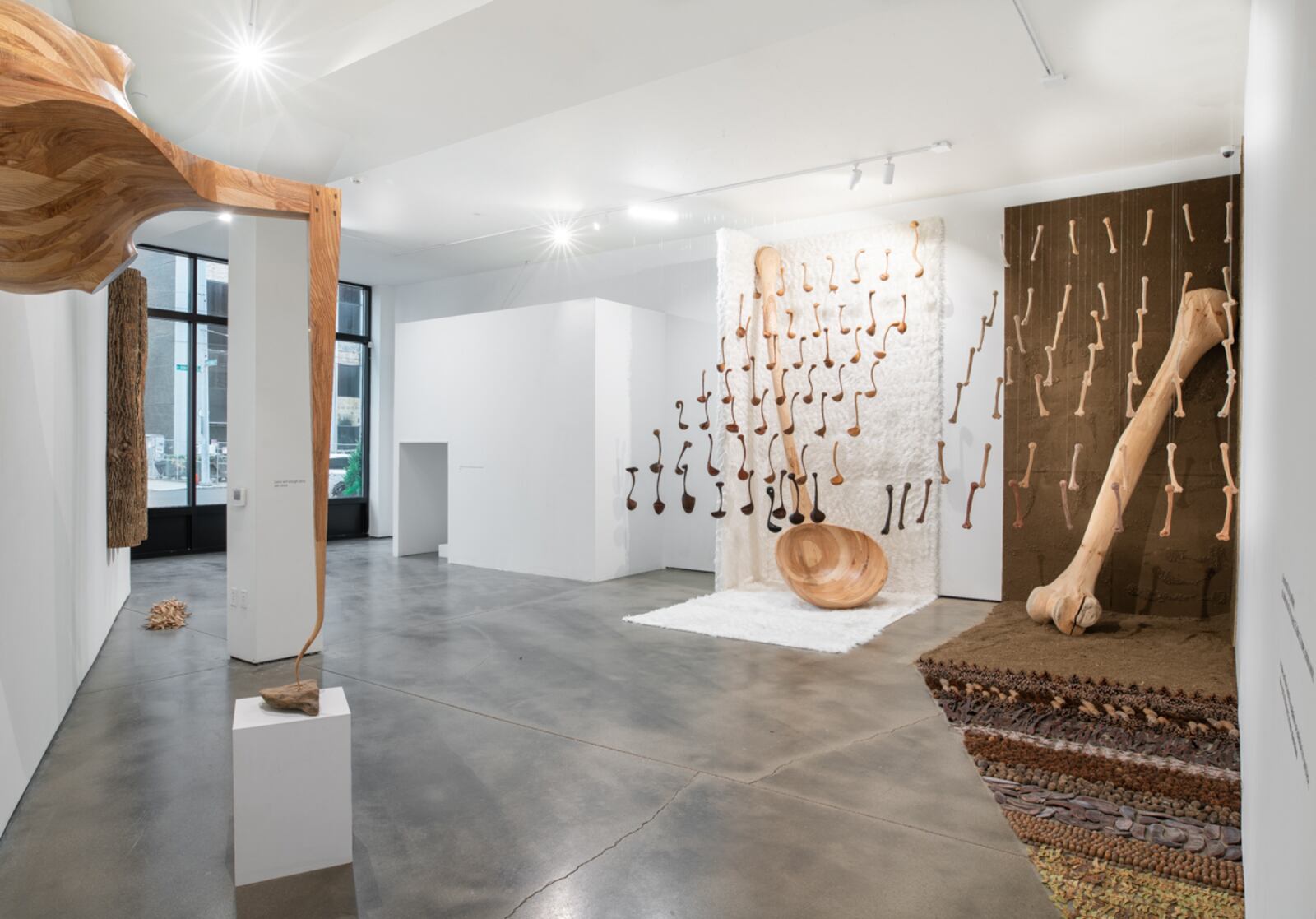 An installation filled with ladles and bones represents “Life and death (Set up, punchline)." CONTRIBUTED