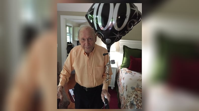 The coronavirus pandemic means that Jim Taylor's 100th birthday party had to be put on hold, but friends and neighbors celebrated the World War II veteran's milestone with a caravan Monday, May 18, 2020. CONTRIBUTED