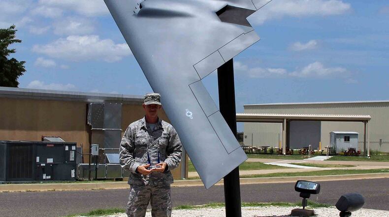 Capt. Nicholas Tankersley, an armament sustainment system engineer in the Air Force Life Cycle Management Center B-2 Program Office at Tinker Air Force Base, Okla., is the recipient of the 2018 Roland R. Obenland Memorial Award. (U.S. Air Force photo)