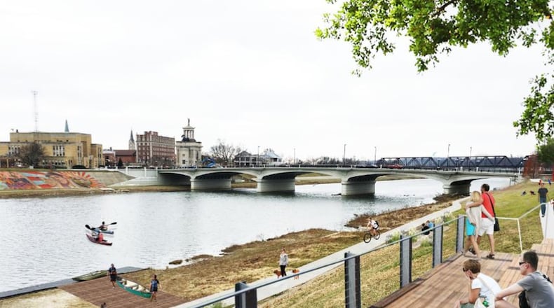 One concept of the Hamilton River Plan is to create scenic overlooks that let people appreciate the Great Miami River through Hamilton. ARTIST RENDERING/CONTRIBUTED