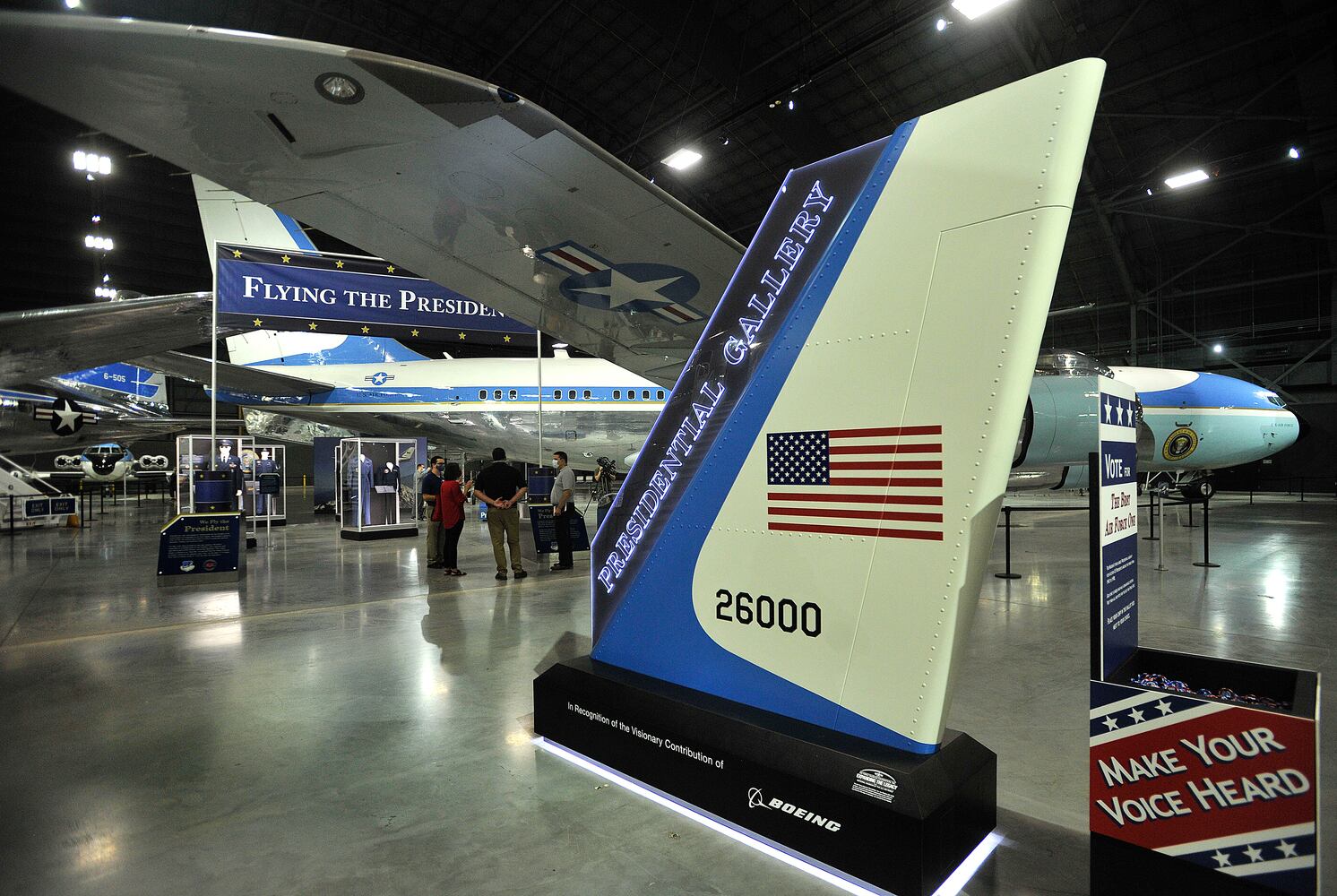 Memorabilia from Air Force One at the National Museum of the US Air Force