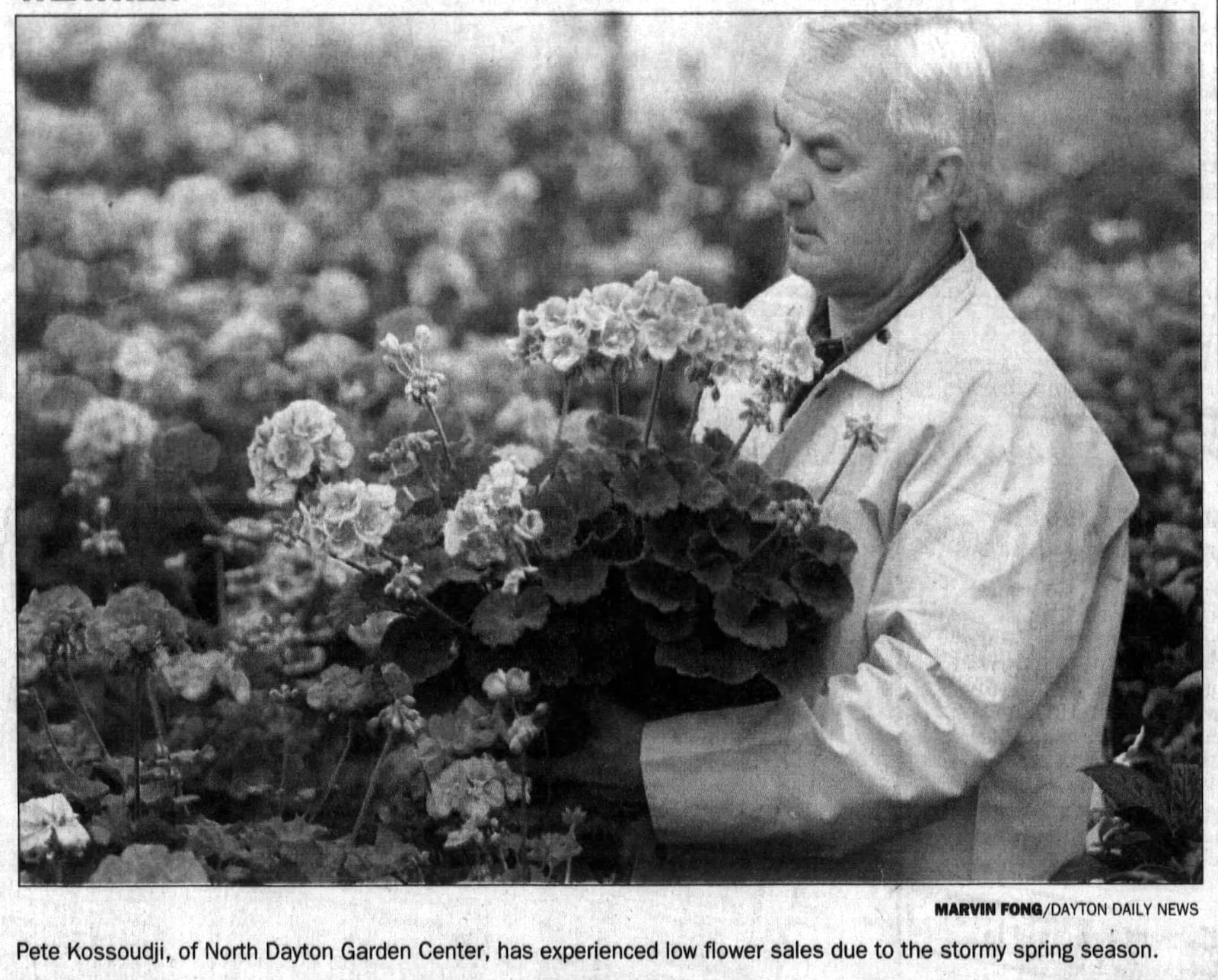 Pete Kossoudji, co-founder of the North Dayton Garden Center, in 1996. DAYTON DAILY NEWS ARCHIVES