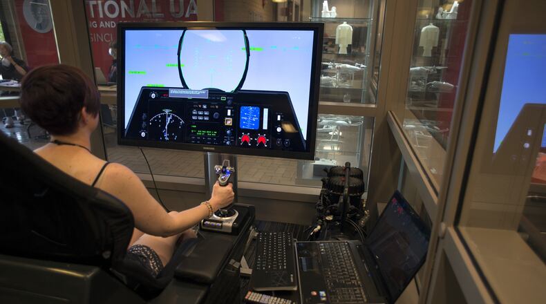 A Sinclair student works in the UAS Simulation Lab that features an immersive environment built around industry-leading simulation systems that allow users to engage through custom scenarios. CONTRIBUTED
