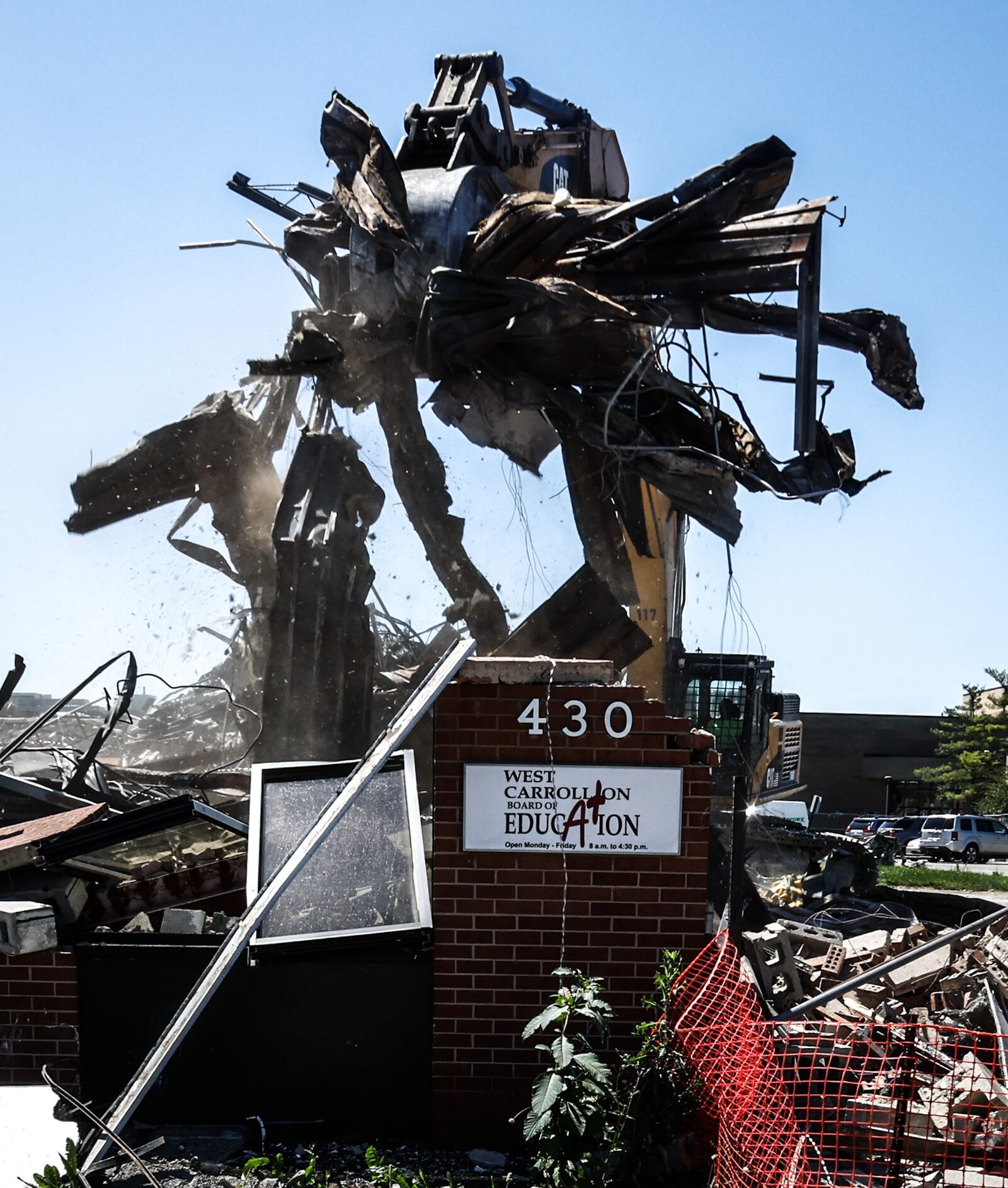 The Walter Shade Early Childhood Center at 510 East Pease Ave. is being demolished on Tuesday June 21, 2022. JIM NOELKER/STAFF