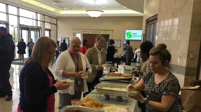 Hamilton is seeking people to join its newly remodeled Diversity and Inclusion Commission. The city has had prior diversity efforts, such as a 2018 lunch event at the city building that sought to improve inclusion by teaching people about other cultures. MIKE RUTLEDGE/STAFF