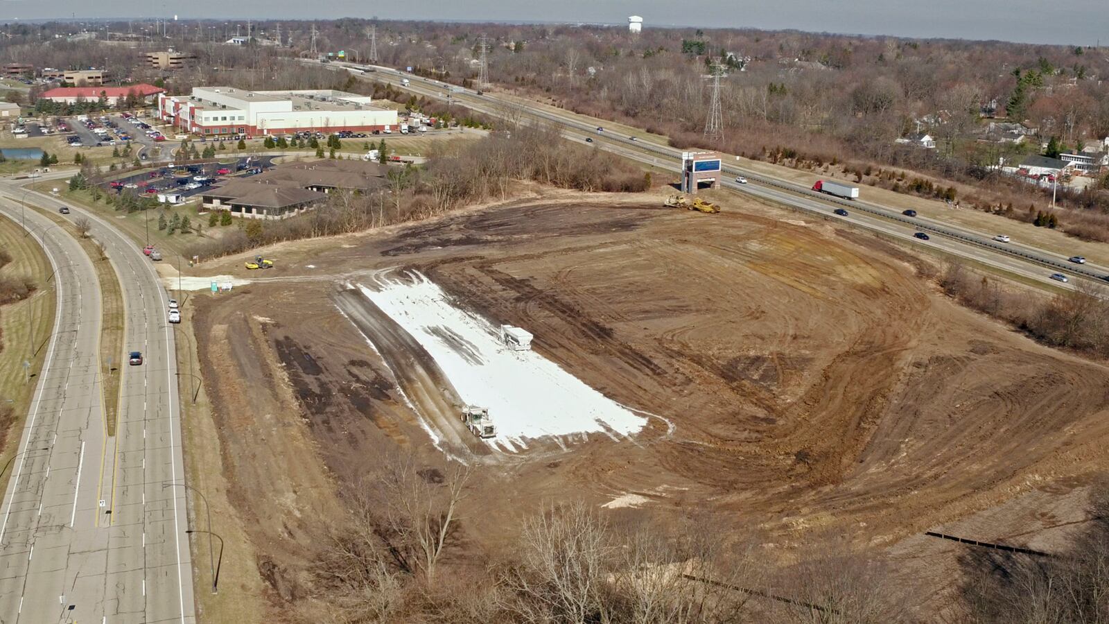 Site preparation for the new headquarters of Matrix Research is underway at Miami Valley Research Park along U.S. 35 in Beavercreek.  The new building will consolidate the companys two offices in Beavercreek into one headquarters and give the company of 70 employees almost twice as much space to accommodate its continued growth.   TY GREENLEES / STAFF