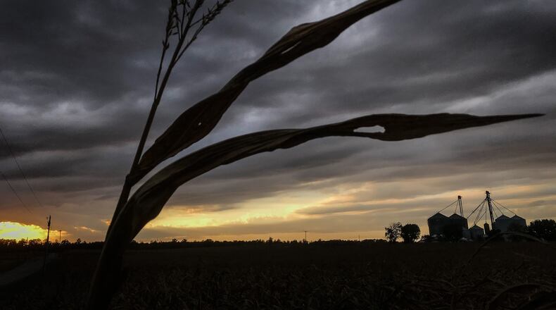 Dark clouds moved into Dayton from the west the last week of September bring autumn like temps and rain showers.
