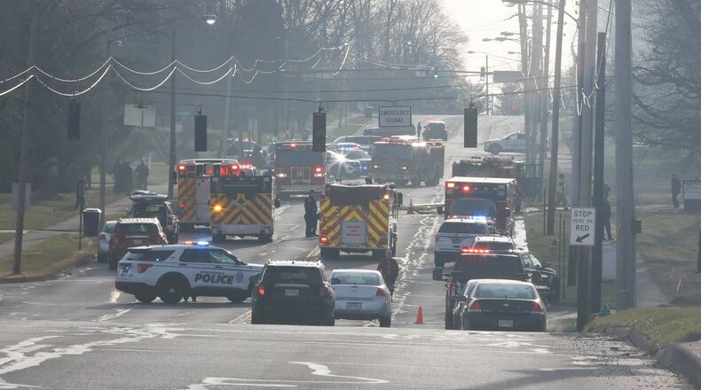 Crews responded to an explosion on Home Road on Tuesday morning, March 21, 2023, in Springfield. BILL LACKEY/STAFF