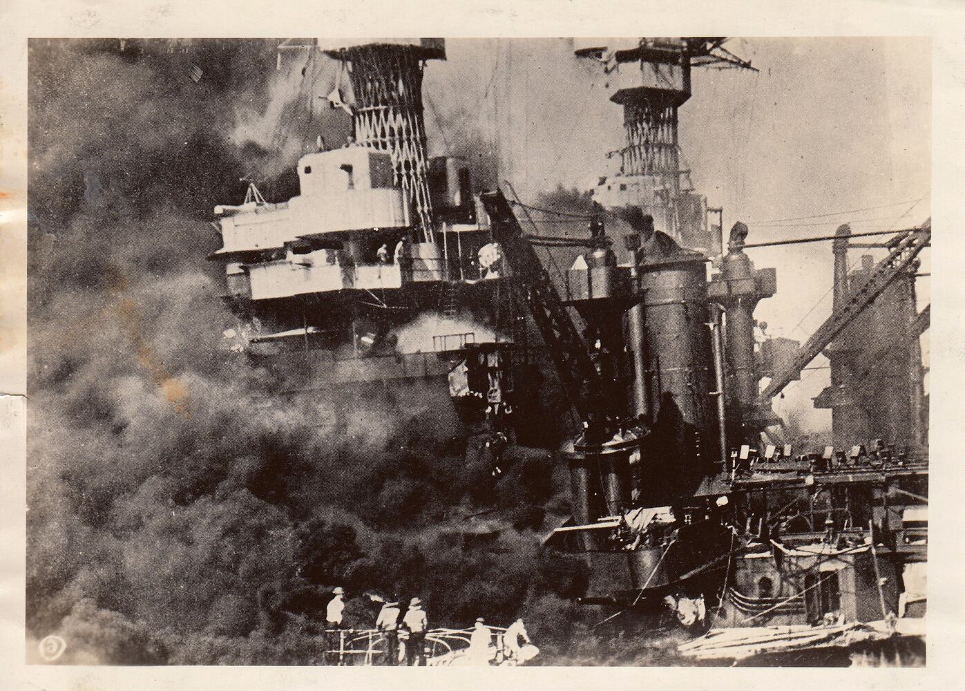 Pearl Harbor photographed moments after attack