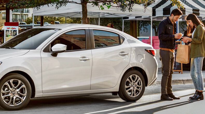 The Yaris sedan, previously the Yaris iA, is offered in three grades for 2019, including the sporty L, the well-equipped LE grade and the new premium XLE grade. The XLE takes Yaris up a notch with sporty leatherette-trimmed front seats; leather-trimmed steering wheel, shift knob and parking brake; an HVAC system with automatic climate control; automatic LED headlights; rain-sensing wipers; and illuminated entry. Toyota photo
