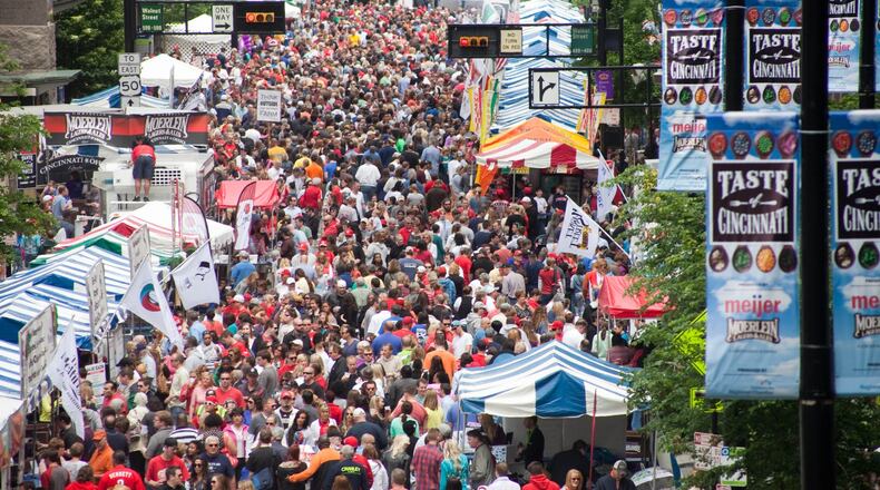 People pack Fifth Street at a previous Taste of Cincinnati. CONTRIBUTED