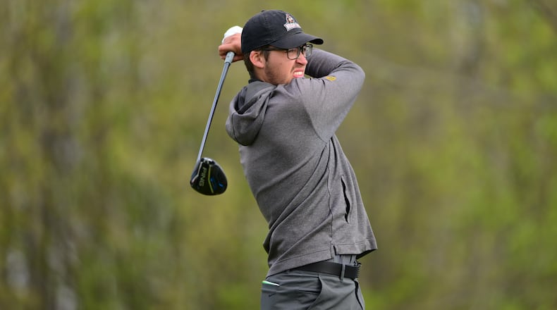Wright State University sophomore golfer Timmy Hollenbeck competes at the Wright State Invitational on April 13 at Heatherwoode Golf Club in Springboro. JOE CRAVEN/CONTRIBUTED PHOTO